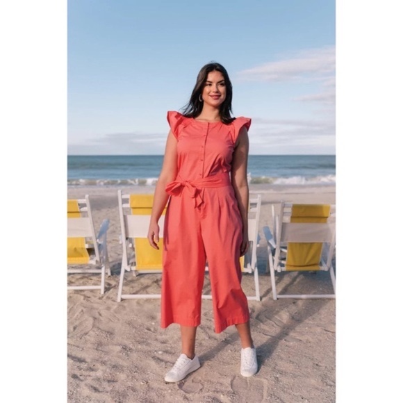 GAL MEETS GLAM Saffron Belted Flutter Sleeve Jumpsuit - Picture 2 of 6